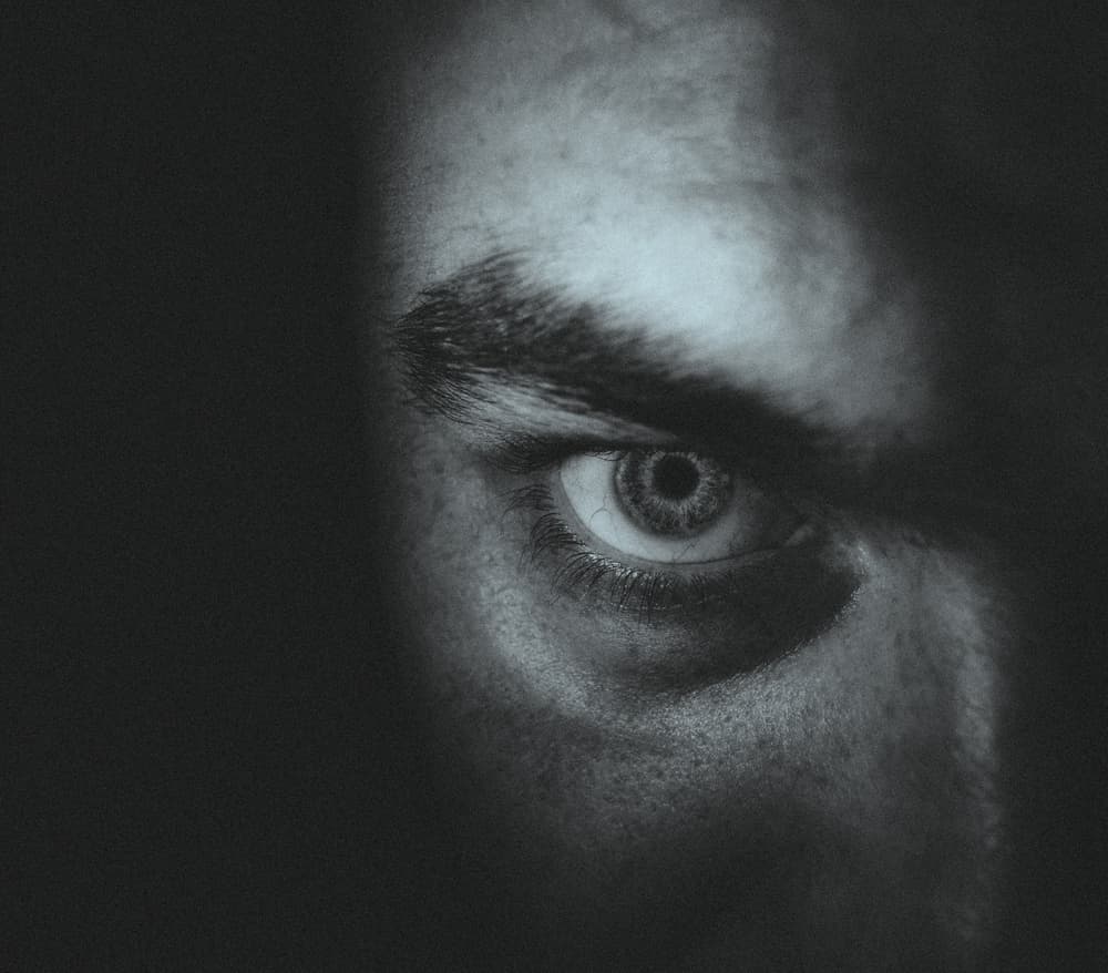 Man's Intense Gaze by Karina Aleksandrova — canvas wall art