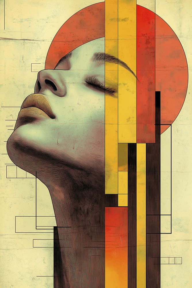 Serene Geometric Woman by Mauro — canvas wall art