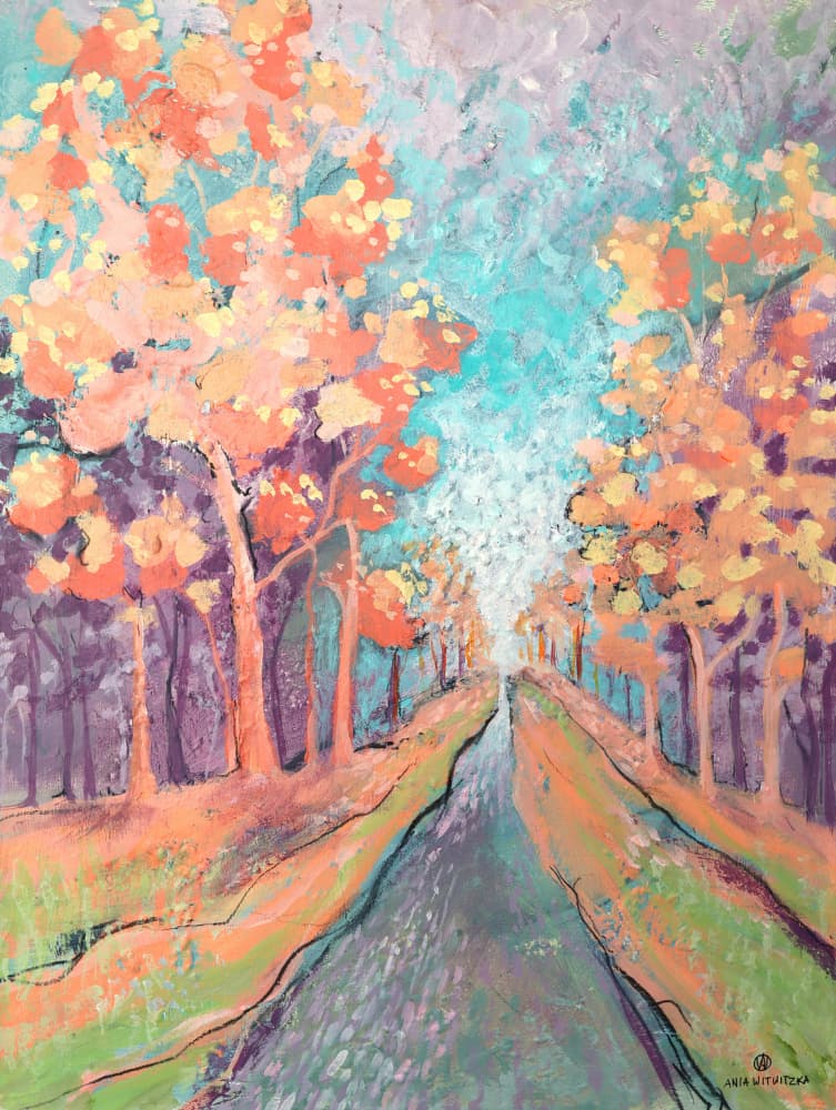 Vibrant Autumn Pathway by Ania Witwitzka — canvas wall art