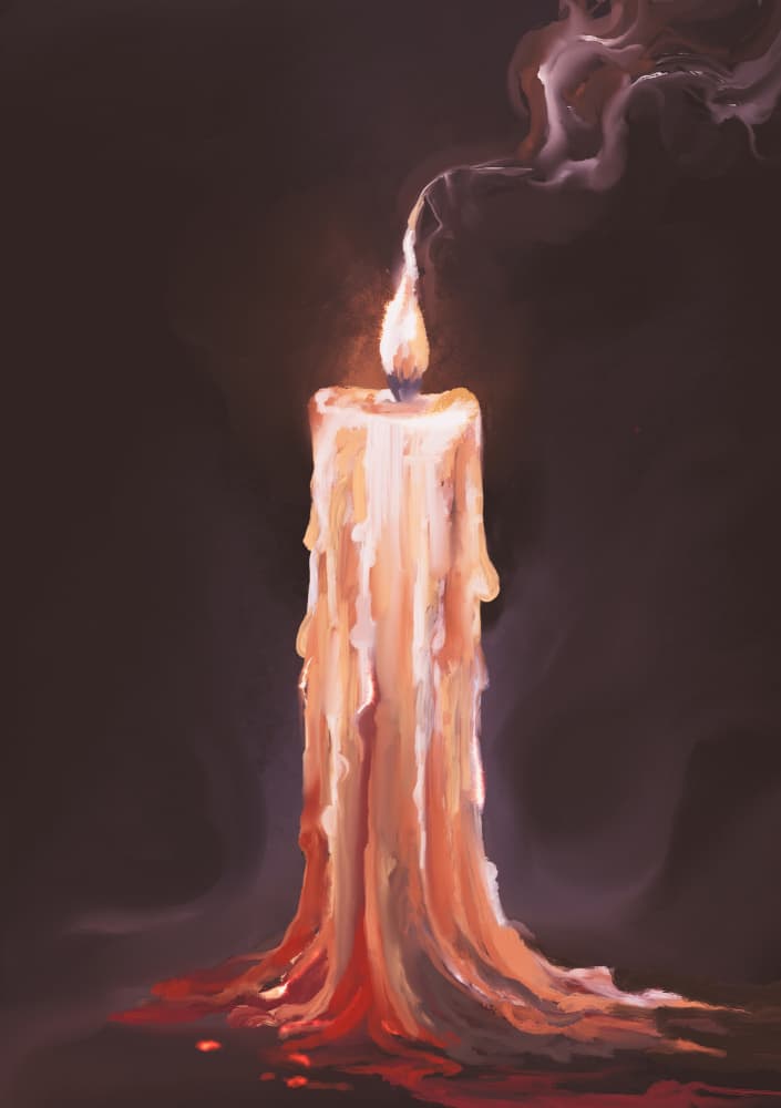 Melting Candle Flame by Josie George — canvas wall art