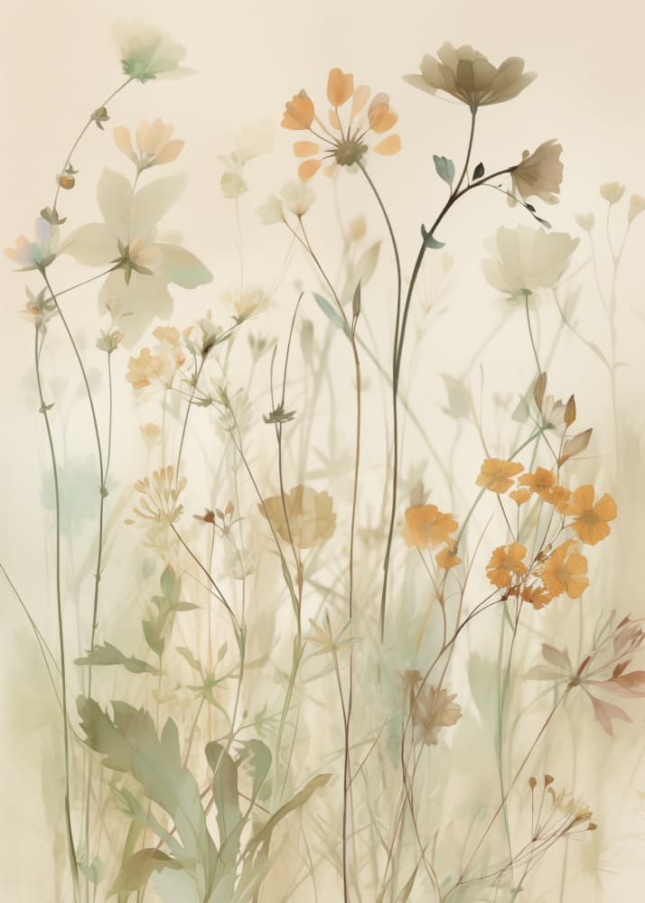 Ethereal Meadow Flowers by Andreas Magnusson — canvas wall art
