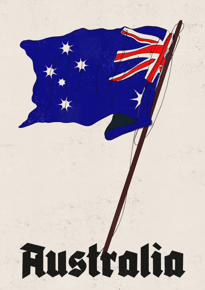 Vintage Australian Flag by Nicholas — canvas wall art