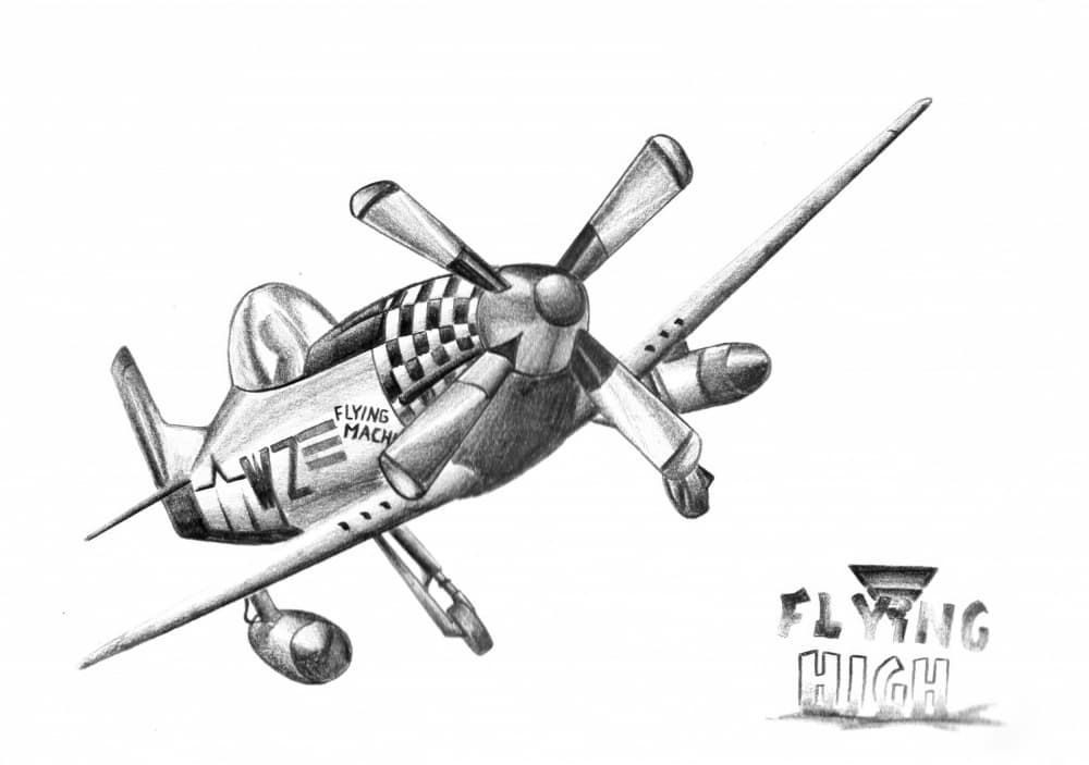 Vintage Flying Machine by Kulik — canvas wall art