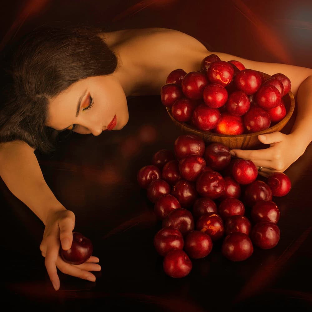 Dark Beauty Red Plums by Alexandra Fira — canvas wall art