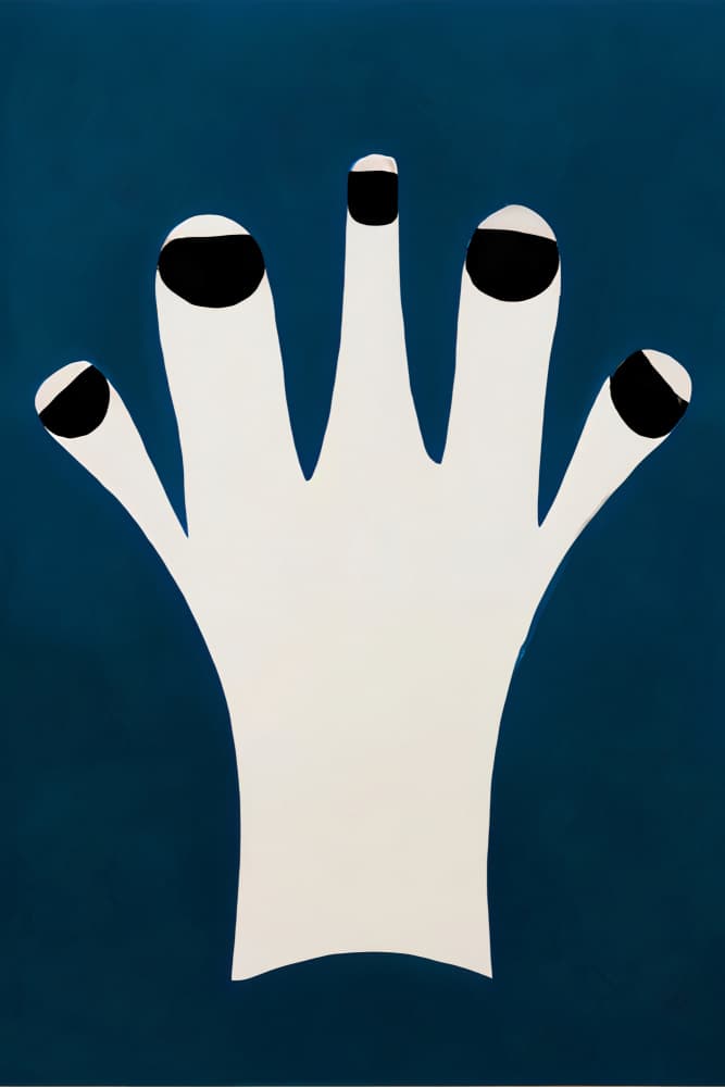 White Hand Black Nails by Merel Takken — canvas wall art