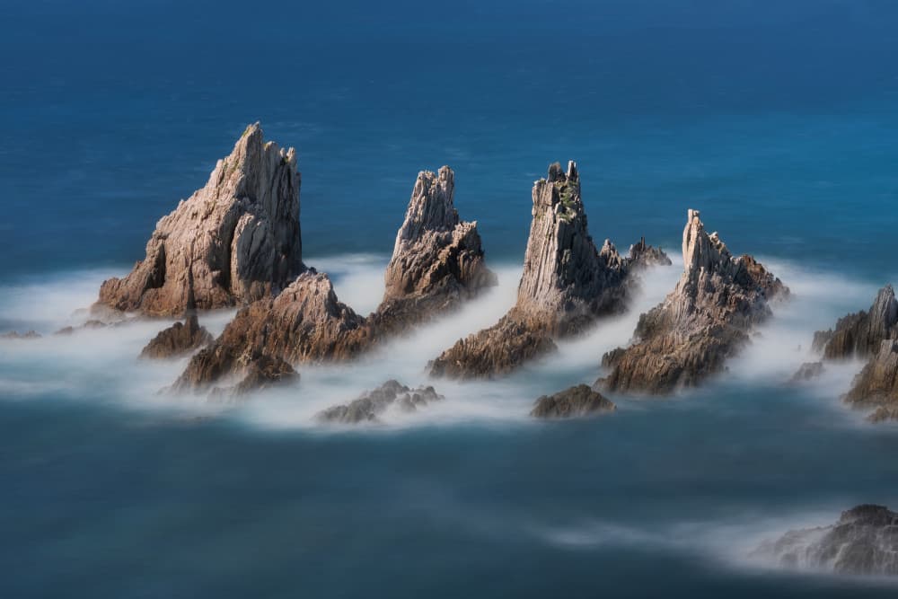 Misty Ocean Stacks by Leah Xu — canvas wall art