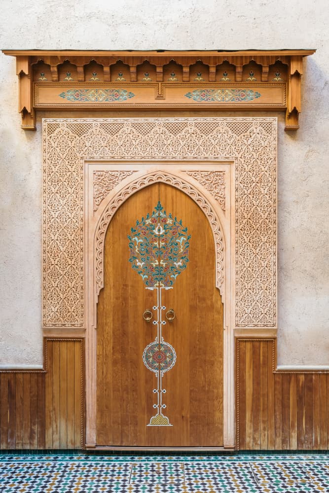 Ornate Moroccan Wooden Door by Photolovers — canvas wall art