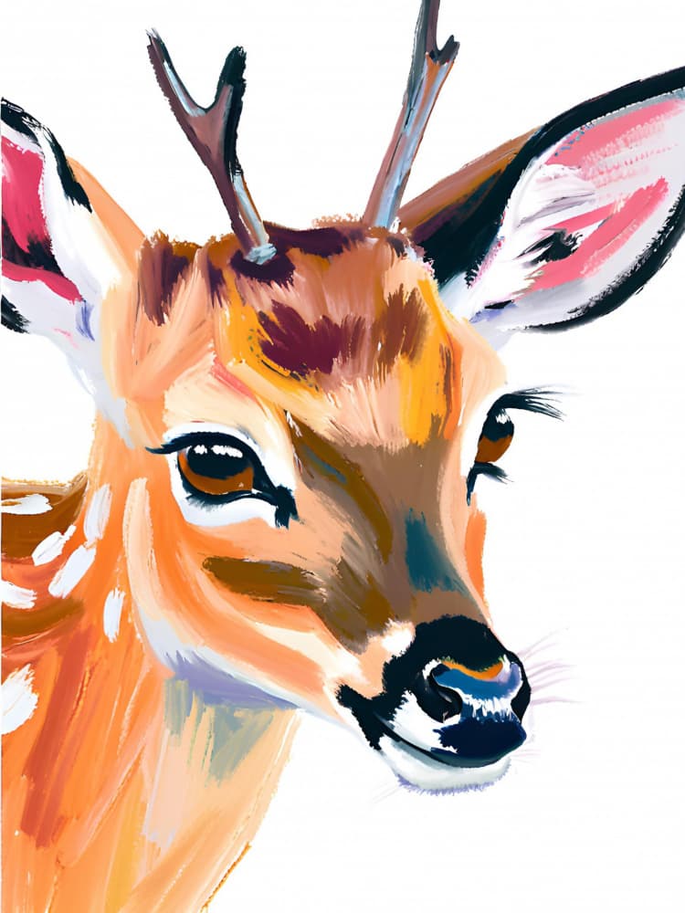 Colorful Fawn by Ohkimiko — canvas wall art