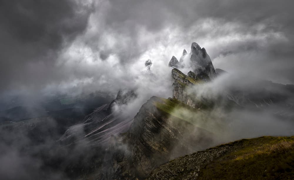Misty Mountain Peaks by Larry Deng APA — canvas wall art
