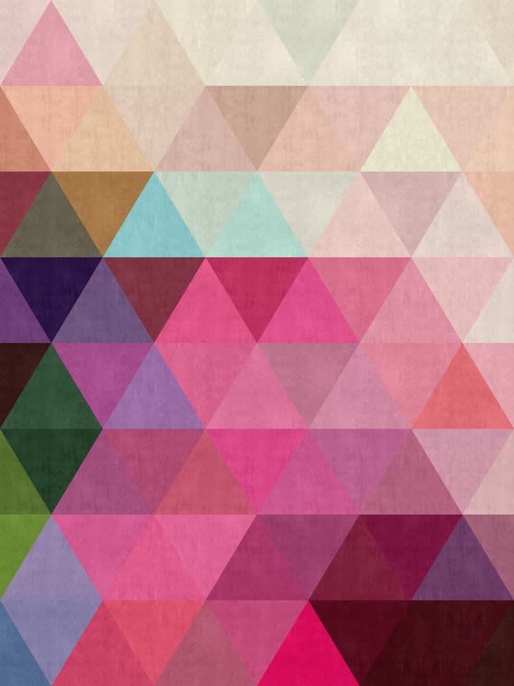 Vibrant Geometric Triangles by Vitor Costa — canvas wall art