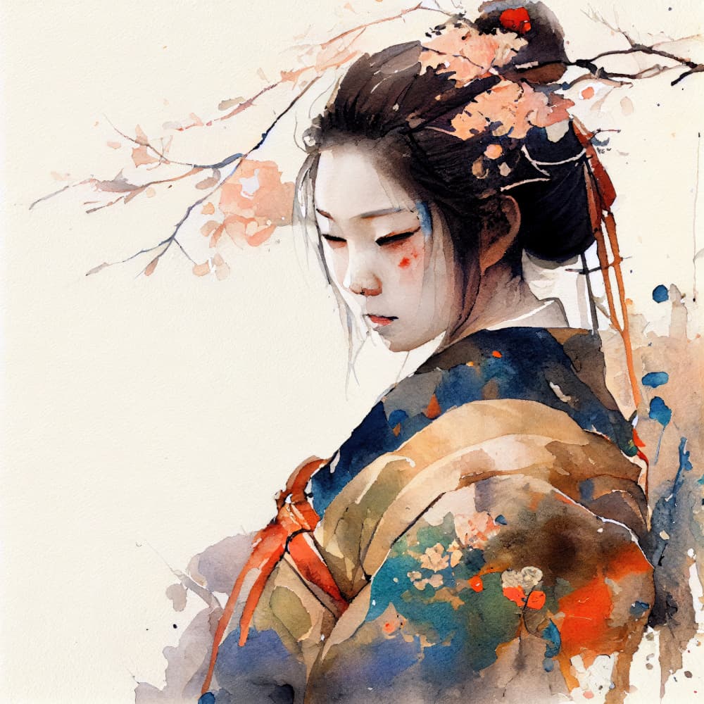 Japanese Blossom Serenity by Justyna Jaszke — canvas wall art