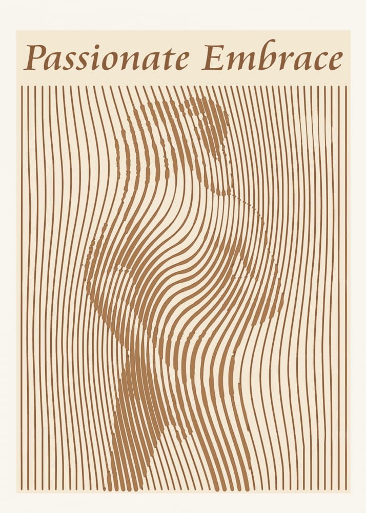 Passionate Abstract Embrace by Doa Project — canvas wall art