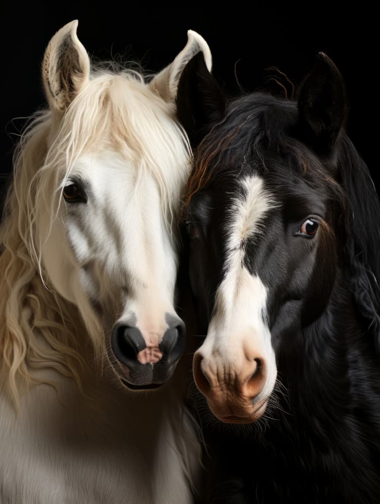 Elegant Horse Duo by Bilge Paksoylu — canvas wall art