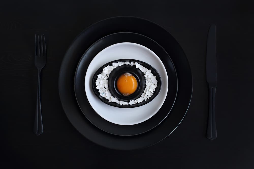 Egg Yolk On Black by Victoria Glinka — canvas wall art