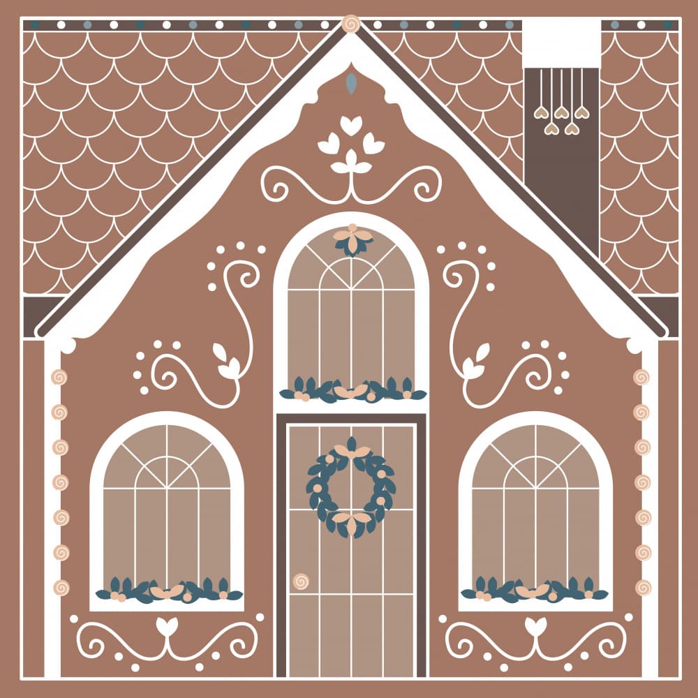Festive Gingerbread House by Rosana Laiz Blursbyai — canvas wall art