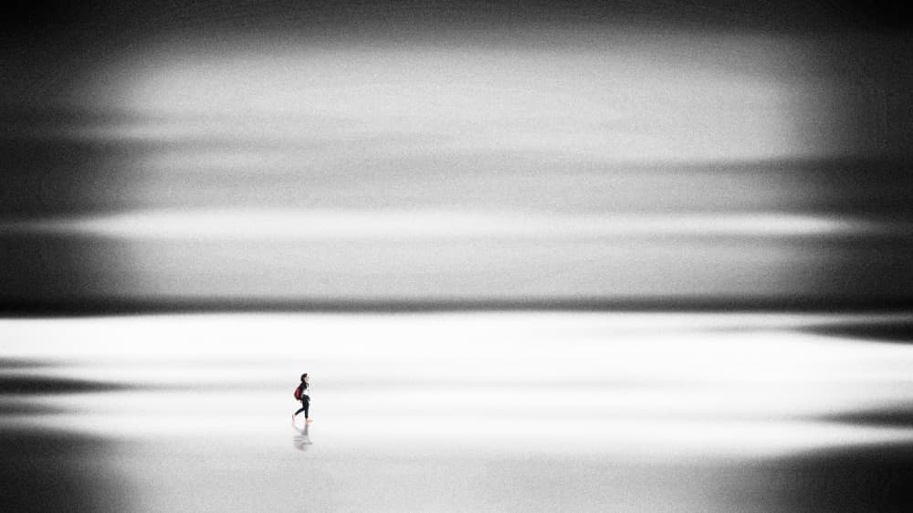 Solitary Runner Horizon by Ina Tänzer — canvas wall art
