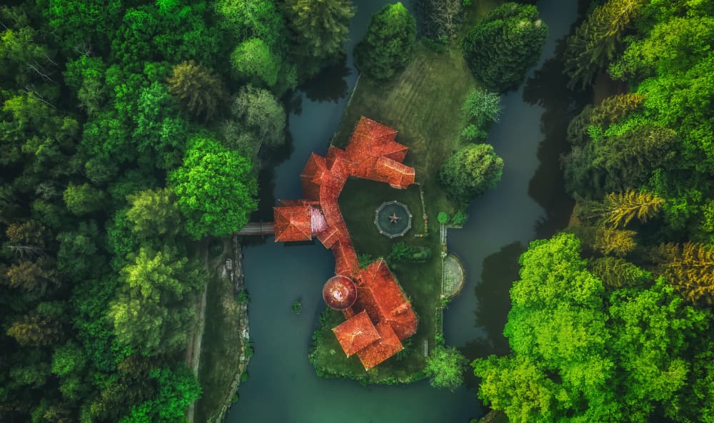 Fairytale Island Castle by Guy Krier — canvas wall art
