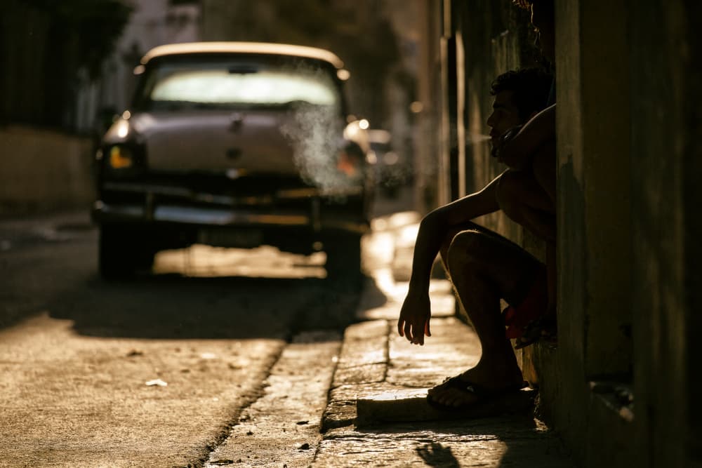 Golden Hour Street Smoker by Dan Mirica — canvas wall art