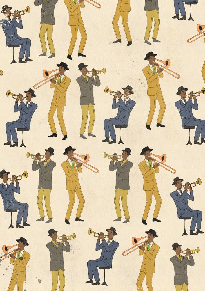 Retro Jazz Ensemble by Nicholas — canvas wall art