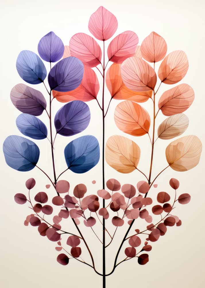 Colorful Translucent Leaves by Justyna Jaszke — canvas wall art