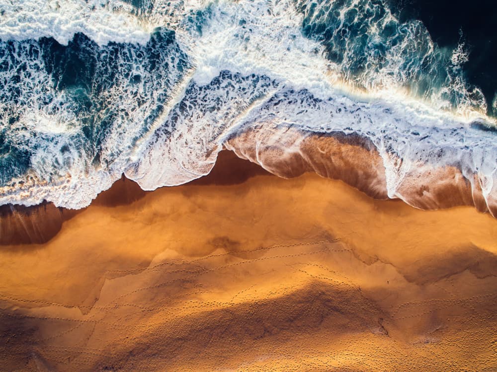 Golden Sand and Waves by Javier Pardina — canvas wall art