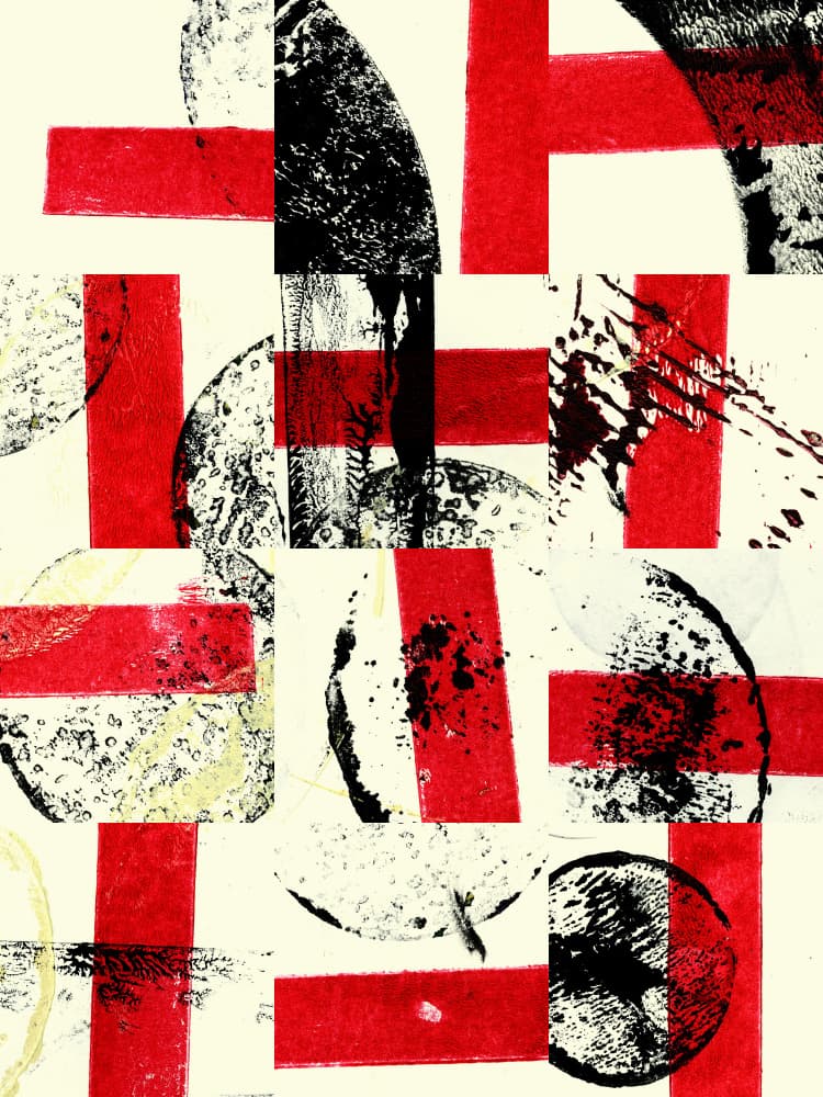 Red Black Cross Abstract by Petr Strnad — canvas wall art