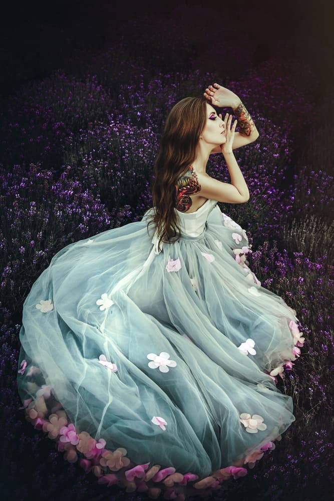 Dreamy Lavender Field Woman by Ruslan Bolgov — canvas wall art