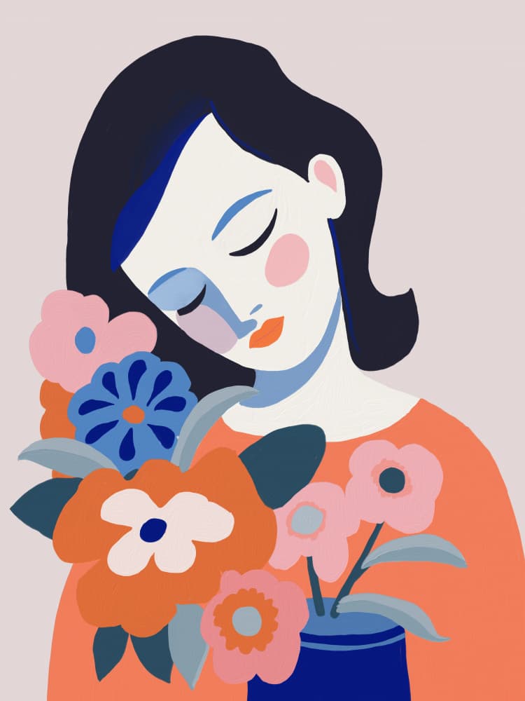 Gentle Floral Embrace by Robert Farkas — canvas wall art
