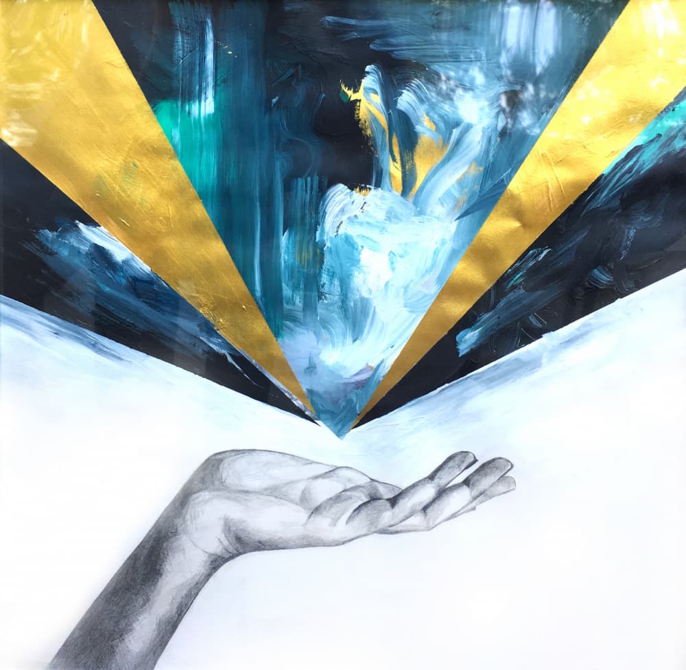 Open Hand Golden Light by Christine Lindstrom — canvas wall art