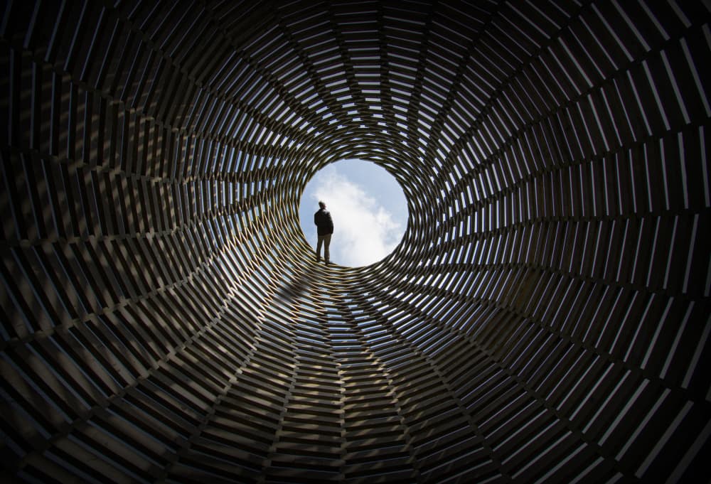 Silhouette In Light Tunnel by Maurits De Groen — canvas wall art