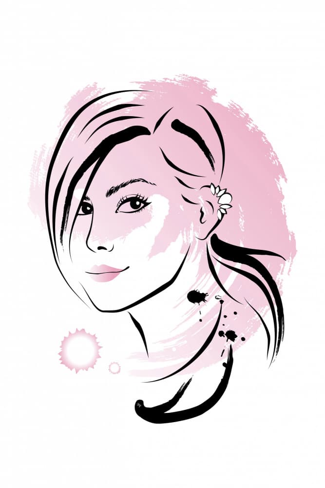 Elegant Pink Portrait by Martina — canvas wall art