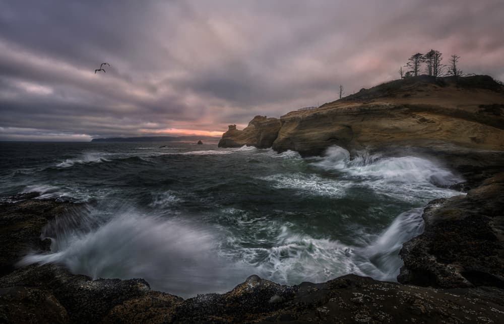 Wild Coastal Sunset by Anna Zhang — canvas wall art
