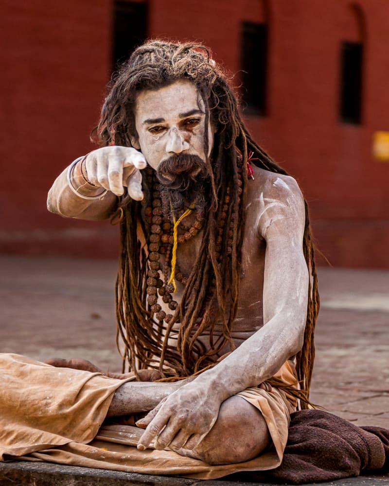 Pointing Sadhu Gaze by HIRAK BHATTACHARJEE — canvas wall art