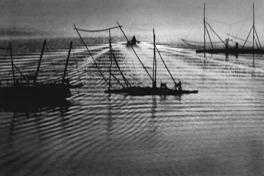 Misty Fishing Boats by Ekkachai Khemkum — canvas wall art