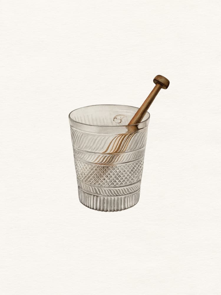Cocktail Muddler In Glass by Wild Violets — canvas wall art