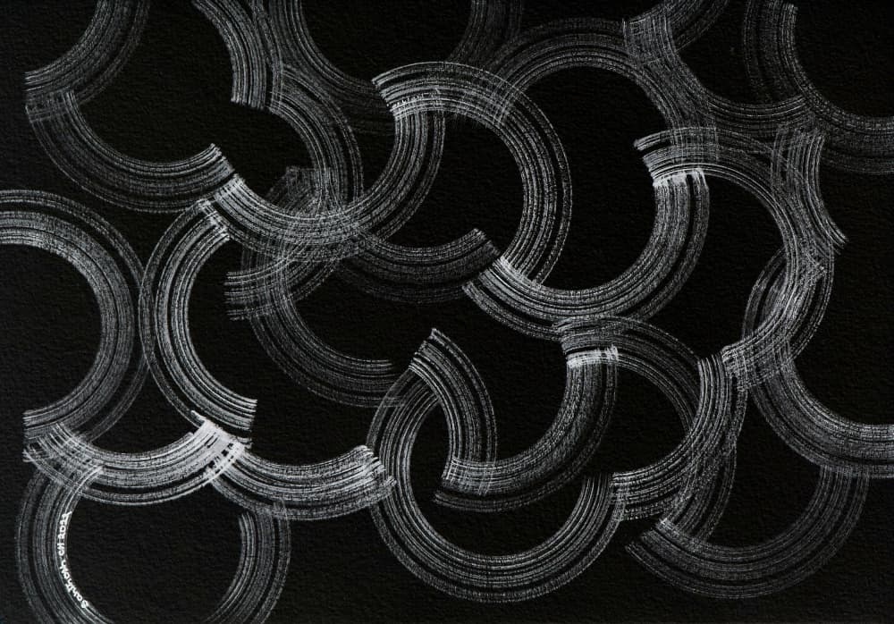 Abstract White Arcs by Santhosh ch — canvas wall art