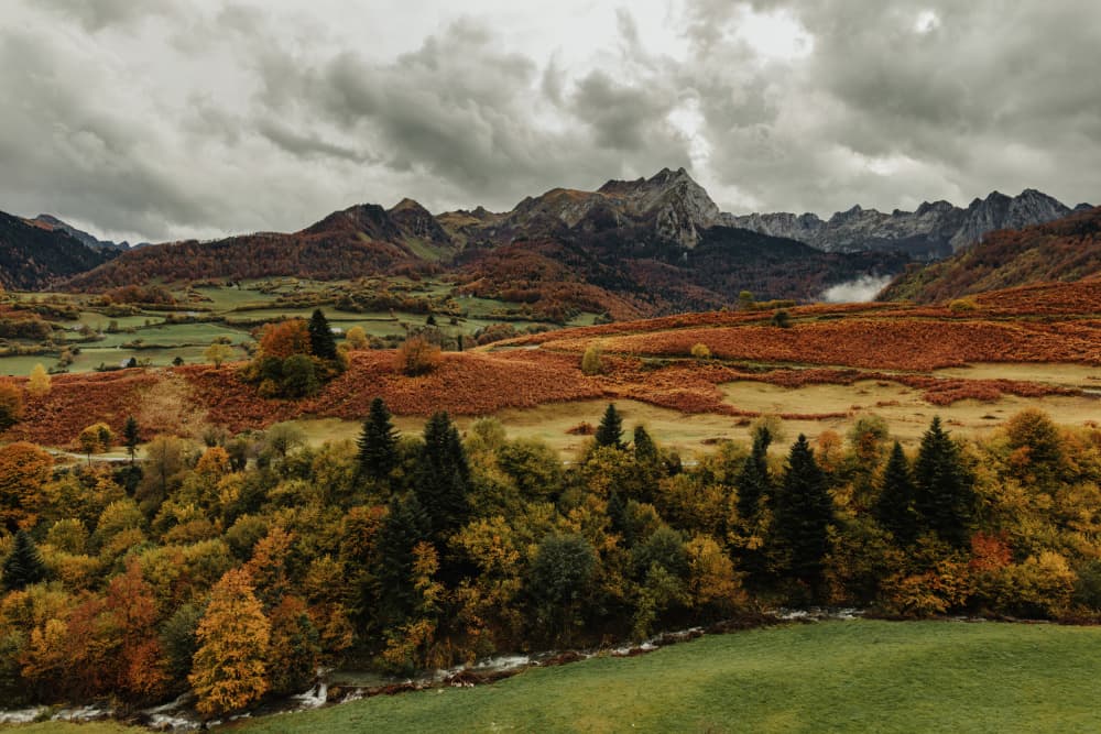 Autumn Mountain Valley by Javier Pardina — canvas wall art