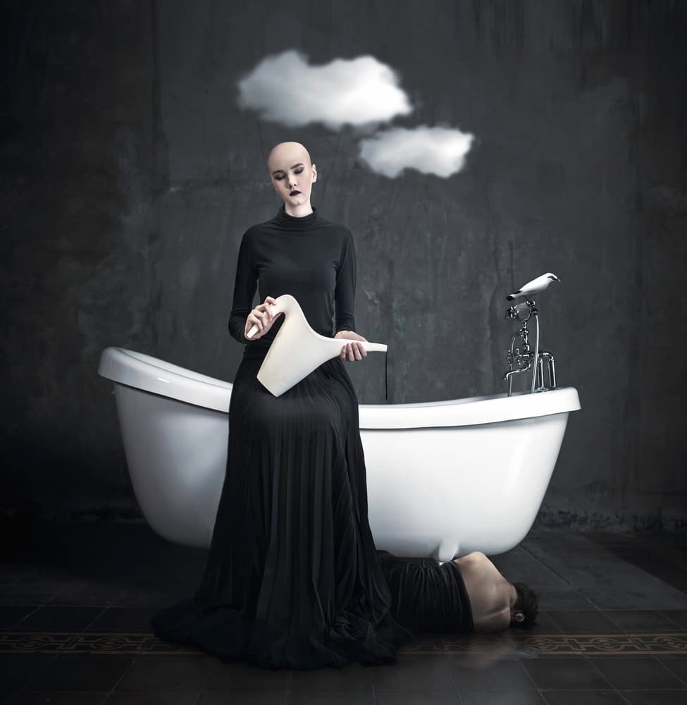 Surreal Bathtub Clouds by hardibudi — canvas wall art