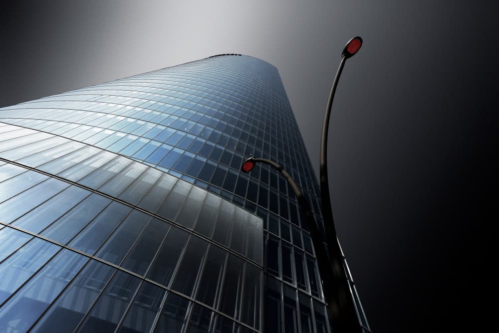 Curved Glass Skyscraper by Jorge Pimenta — canvas wall art