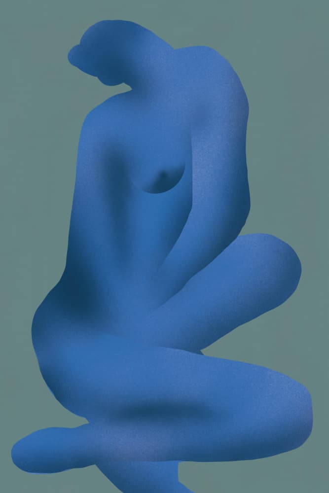 Serene Blue Form by Little Dean — canvas wall art