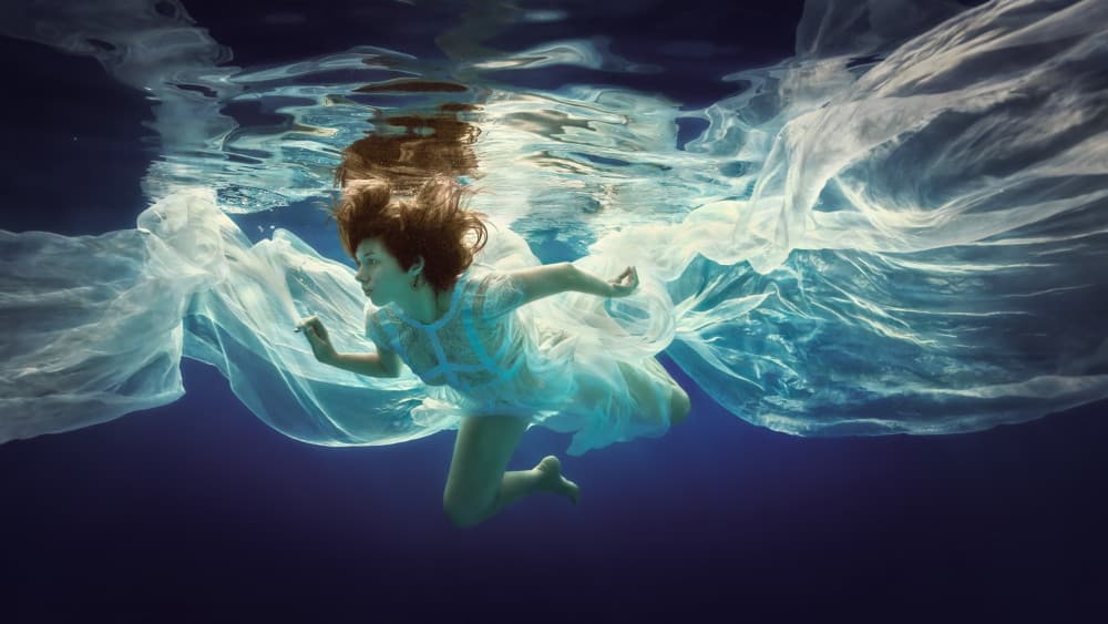 Ethereal Woman Underwater by Dmitry Frizel — canvas wall art