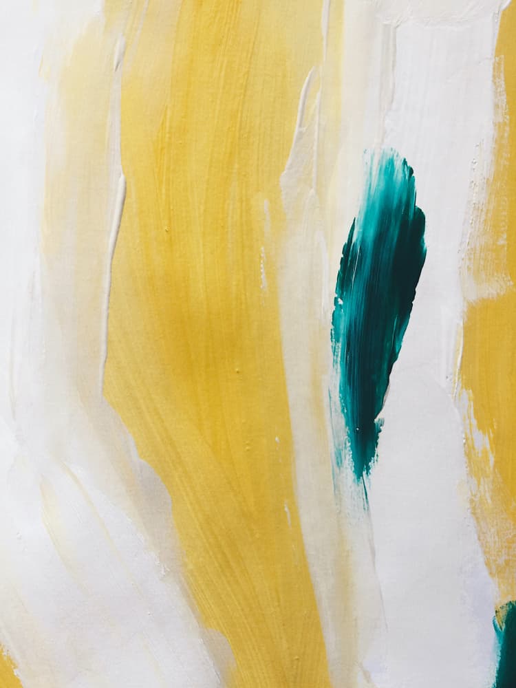 Golden Teal Brushstrokes by Ejaaz Haniff — canvas wall art