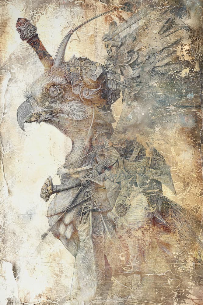 Ancient Griffin Warrior by Rafal Kulik — canvas wall art