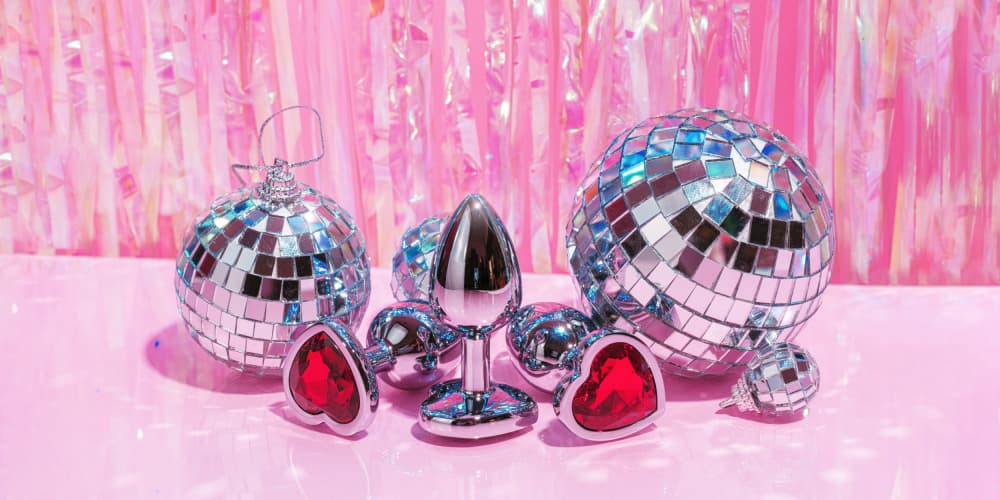 Glamorous Disco Hearts by Julia Ramiro — canvas wall art