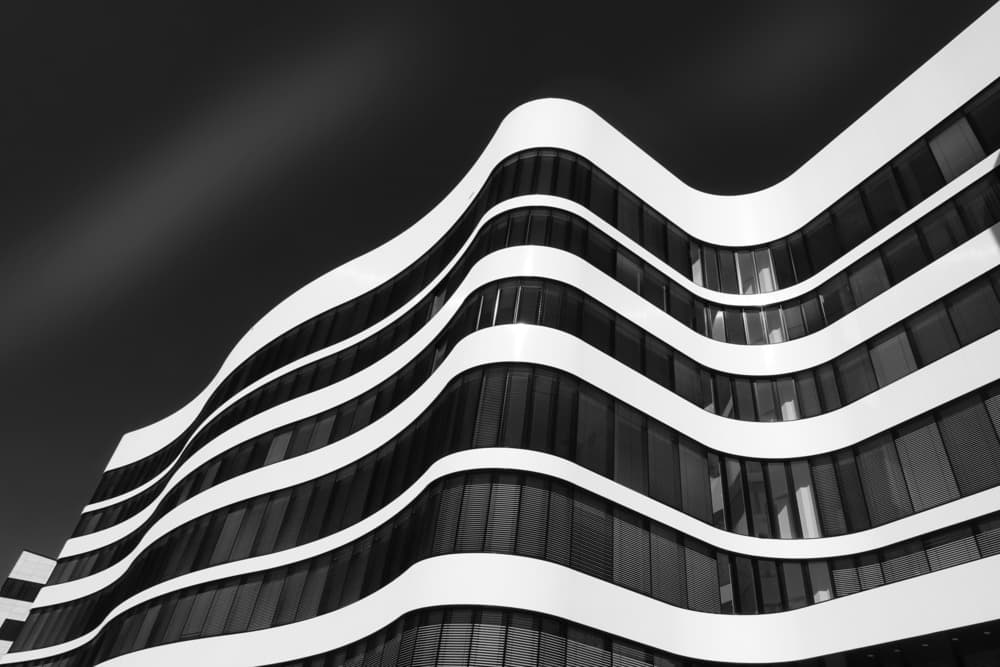Wavy Modern Building by Hans-Wolfgang Hawerkamp — canvas wall art