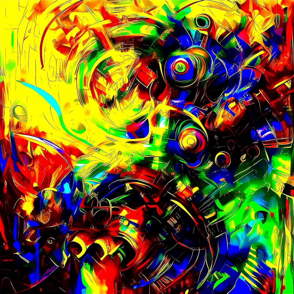 Dynamic Color Explosion by mnemonixART — canvas wall art