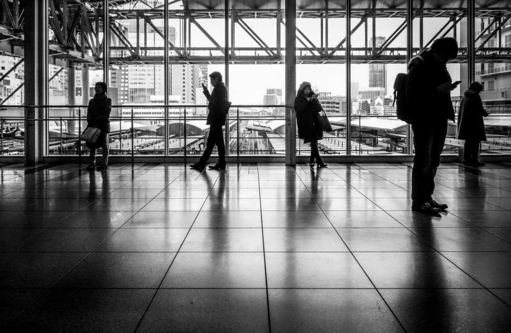 Station Silhouettes by Haruyo Sakamoto — canvas wall art