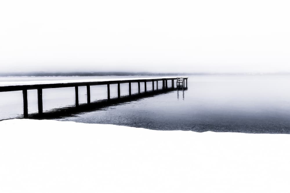 Misty Winter Pier by Ulrike Eisenmann — canvas wall art