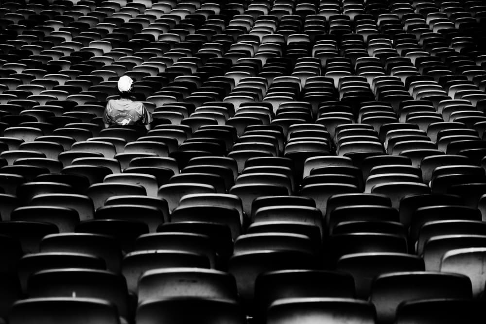 Alone In The Stadium by Rolf Endermann — canvas wall art