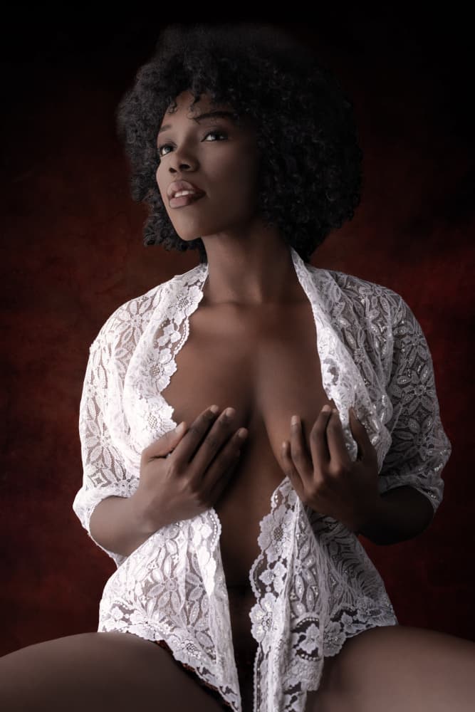 Afro Beauty in Lace by Jan Slotboom — canvas wall art